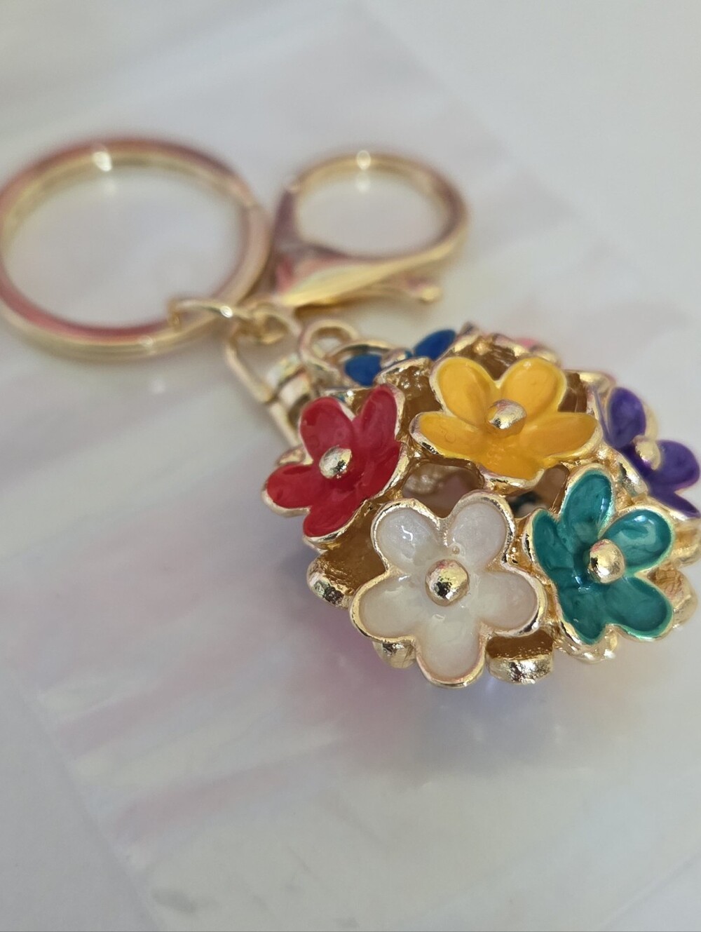 Multicolor Floral Keychain Charm NIP - Picture 5 of 6